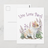Corgi Dog Mama Floral Postkarte (Vorne/Hinten)