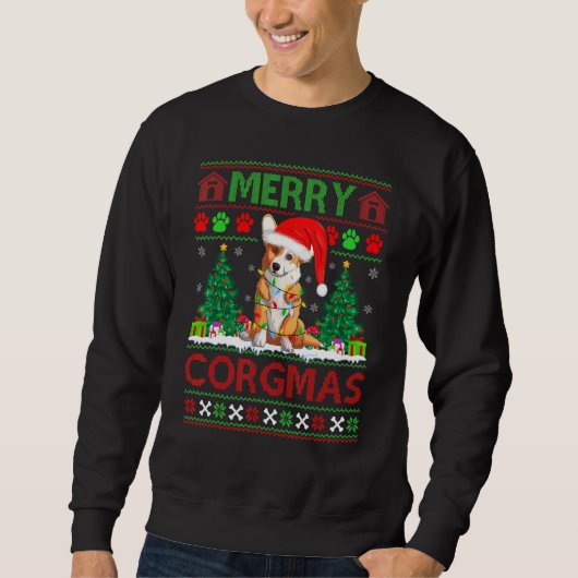 Corgi Dog Merry Corgmas Matching Ugly Corgi Chris Sweatshirt (Vorderseite)