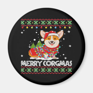 Corgi Dog Merry Corgmas Santa Corgi Ugly Weihnacht Magnet