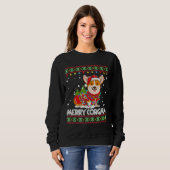 Corgi-Dog Merry Corgmas Santa Corgi-Ugly Weihnacht Sweatshirt (Vorne ganz)