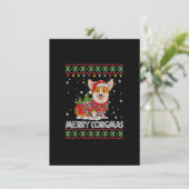 Corgi Dog Merry Corgmas Weihnachtsmannmütze Dog Xm Einladung (Stehend Vorderseite)