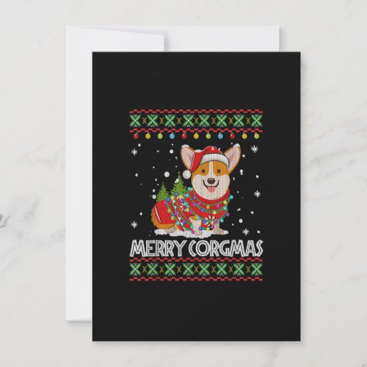 Corgi Dog Merry Corgmas Weihnachtsmannmütze Dog Xm Einladung (Vorderseite)