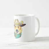 Corgi Dog mit Cowboy-Hut Kaffeetasse (VorderseiteRechts)