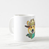 Corgi Dog mit Cowboy-Hut Kaffeetasse (Vorderseite Links)