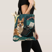 Corgi Dog mit glänzendem Fell und einem Gentleman Tasche (Von Nahem)