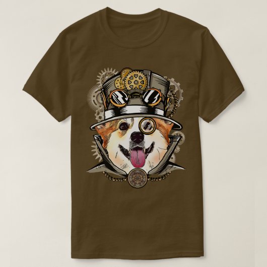 Corgi Dog Mittelalterliches Viktorianisch Gotische T-Shirt (Design vorne)