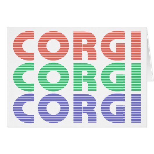 Corgi Dog Moderner farbiger Text (Vorderseite (Horizontal))