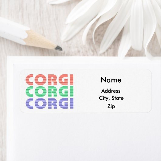 Corgi Dog Moderner farbiger Text (Insitu)