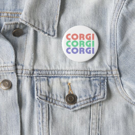 Corgi Dog Moderner farbiger Text Button (Beispiel)