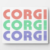 Corgi Dog Moderner farbiger Text Fotoplatte (Vorderseite)