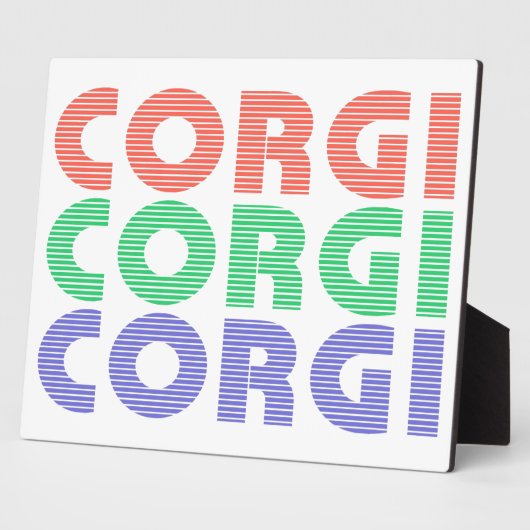 Corgi Dog Moderner farbiger Text Fotoplatte (Seite)