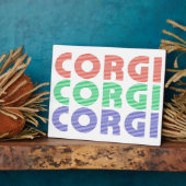 Corgi Dog Moderner farbiger Text Fotoplatte (Seite)