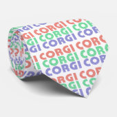 Corgi Dog Moderner farbiger Text Krawatte (Gerollt)