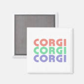 Corgi Dog Moderner farbiger Text Magnet (Vorderseite/Rückseite)