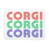 Corgi Dog Moderner farbiger Text Magnet (Horizontal)