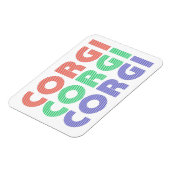 Corgi Dog Moderner farbiger Text Magnet (Linke Seite)