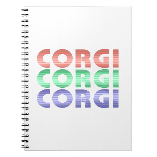 Corgi Dog Moderner farbiger Text Notizblock (Vorderseite)