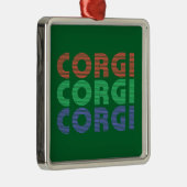 Corgi Dog Moderner farbiger Text Ornament Aus Metall (Rechts)