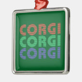 Corgi Dog Moderner farbiger Text Ornament Aus Metall (Links)