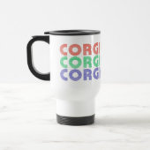 Corgi Dog Moderner farbiger Text Reisebecher (Links)