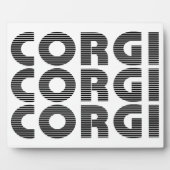 Corgi Dog Moderner Schwarzer Text Fotoplatte (Vorderseite)