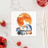 Corgi Dog Moon Pumpkin Halloween-Kostüm Serviette (Beispiel)