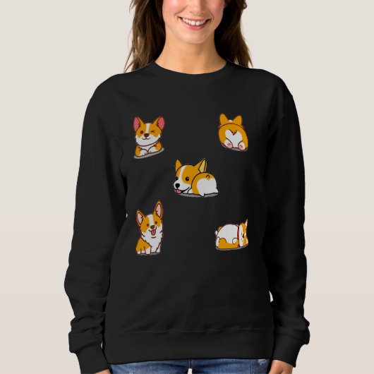 Corgi Dog Niedlich Sweatshirt (Vorderseite)