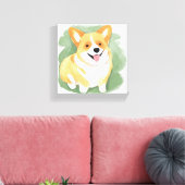 Corgi Dog | Niedliche Hundefresse Leinwanddruck (Insitu (Wohnzimmer))