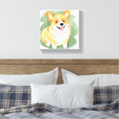 Corgi Dog | Niedliche Hundefresse Leinwanddruck (Insitu (Schlafzimmer))