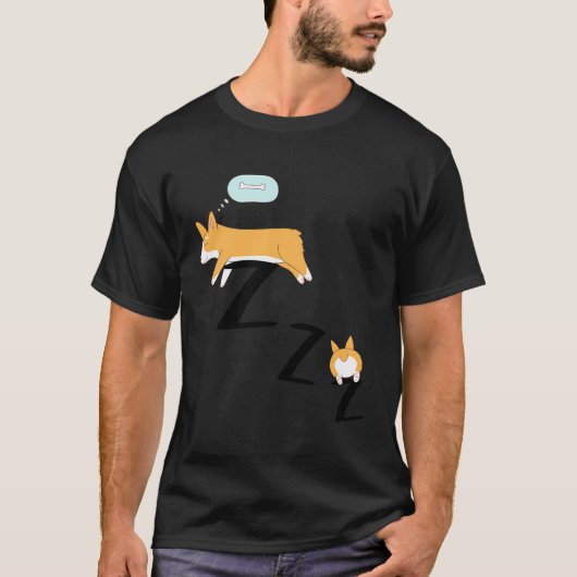 Corgi Dog Pajama Sleep T-Shirt (Vorderseite)