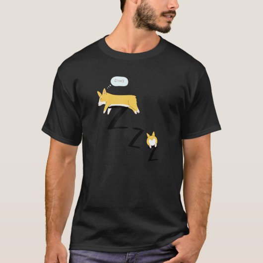 Corgi Dog Pajama Sleep T-Shirt (Vorderseite)