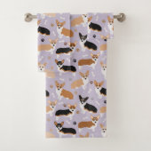 Corgi Dog Paws and Bones Badetuch Set (Insitu)