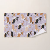 Corgi Dog Paws and Bones Badetuch Set (Handtuch)