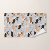Corgi Dog Paws and Bones Badetuch Set (Handtuch)