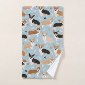 Corgi Dog Paws and Bones Badhandtuch Set (Handtuch)