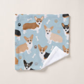 Corgi Dog Paws and Bones Badhandtuch Set (Waschlappen)
