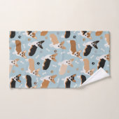 Corgi Dog Paws and Bones Badhandtuch Set (Handtuch)
