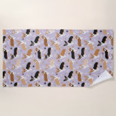 Corgi Dog Paws and Bones Beach Handtuch (Vorderseite)