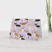 Corgi Dog Paws and Bones Card Karte (Vorderseite)