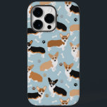 Corgi Dog Paws and Bones Case-Mate iPhone 14 Pro Max Hülle<br><div class="desc">Niedliche Corgi-Hunde mit Brauntönen,  roten und tri-Mantel-Farben mit Pfotenabzügen und Hundeknochenmuster.</div>