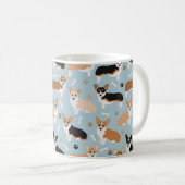 Corgi Dog Paws and Bones Coffee Tasse (VorderseiteRechts)