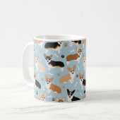 Corgi Dog Paws and Bones Coffee Tasse (Vorderseite Links)