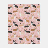 Corgi Dog Paws and Bones Fleece Blanket (Vorderseite)
