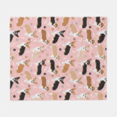 Corgi Dog Paws and Bones Fleece Blanket (Vorderseite (Horizontal))