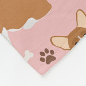 Corgi Dog Paws and Bones Fleece Blanket (Ecke)