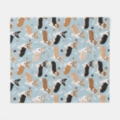 Corgi Dog Paws and Bones Fleecedecke (Vorderseite (Horizontal))