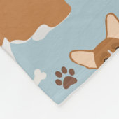Corgi Dog Paws and Bones Fleecedecke (Ecke)