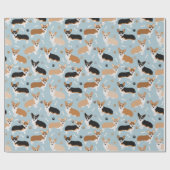 Corgi Dog Paws and Bones Geschenkpapier (Flach)