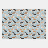 Corgi Dog Paws and Bones Geschenkpapier Set (Vorderseite)