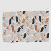 Corgi Dog Paws and Bones Golf Handtuch (Horizontal)